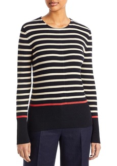 Lafayette 148 Womens Crewneck Striped Pullover Sweater