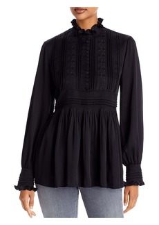 Lafayette 148 Womens Embroidered Empire-Waist Blouse