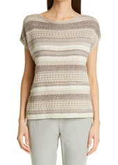 Lafayette 148 New York Mixed Stitch Sequin Sweater in Smoked Taupe Multi at Nordstrom