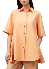 Lafayette 148 New York Sedwick KindCotton Button-Up Shirt in Tanned Coral at Nordstrom