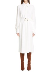 Lafayette 148 New York Soraya Belted Long Sleeve Shirtdress in Cloud at Nordstrom