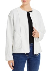 Lafayette 148 Womens Lightweight Inside Out Seamed Bomber Jacket