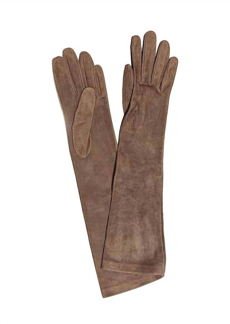 Lafayette 148 Women's Long Suede Gloves In Café Latte