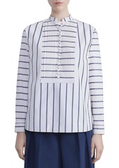 Lafayette 148 Womens Pintuck Striped Blouse