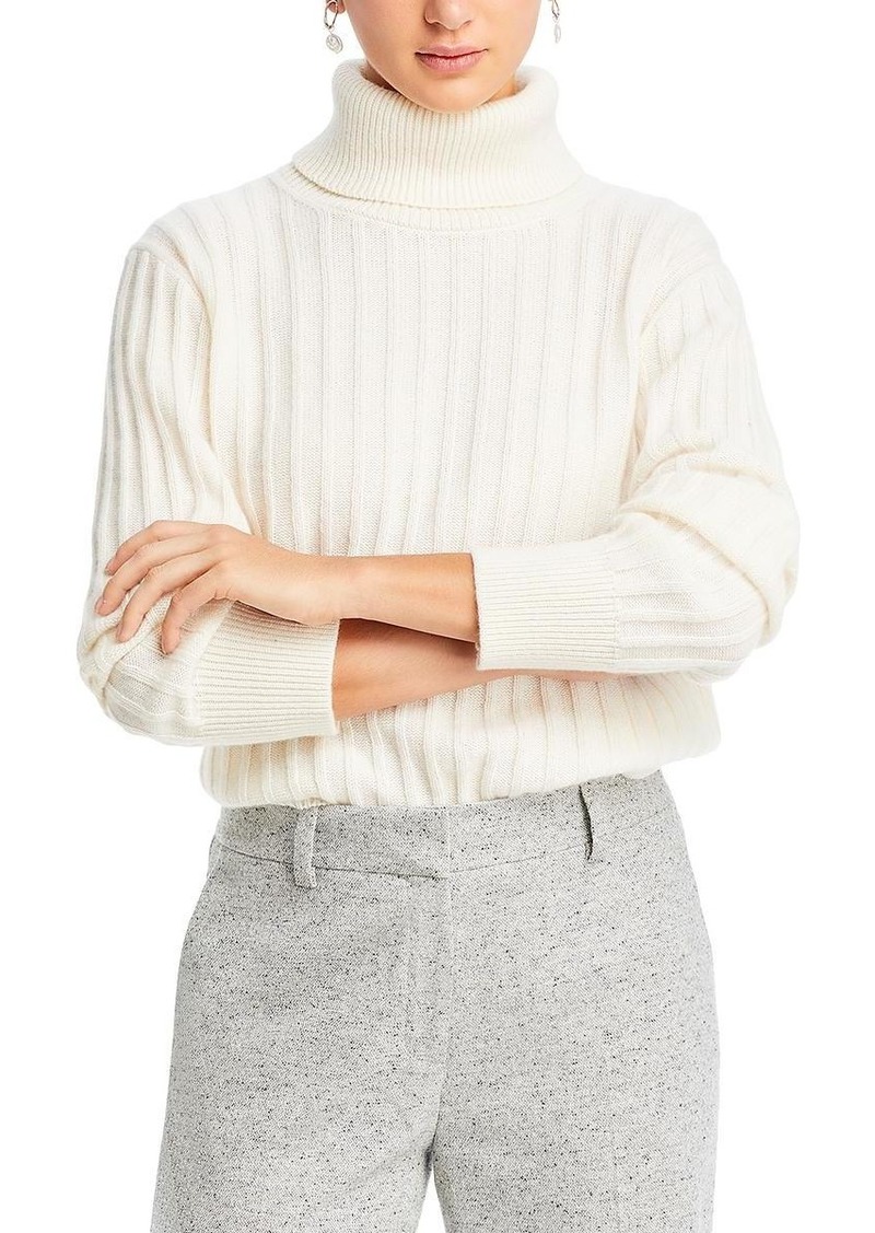 Lafayette 148 Womens Ribbed Long Sleeve Turtleneck Sweater