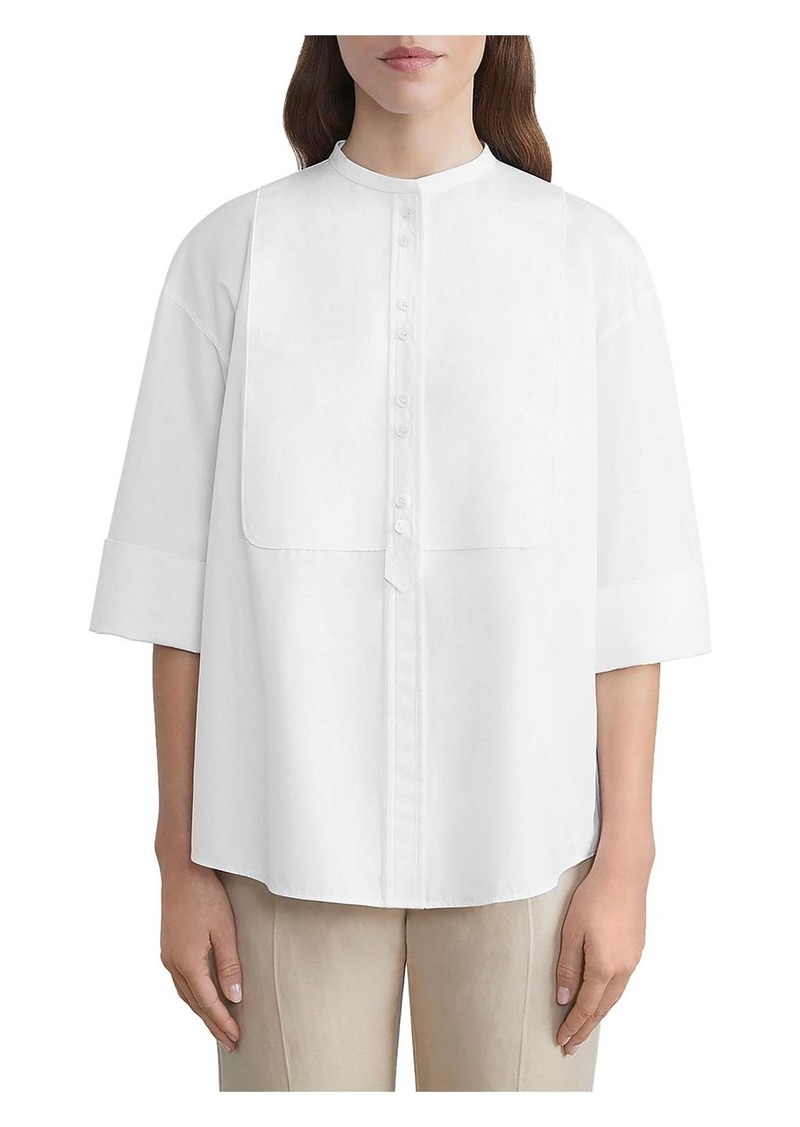 Lafayette 148 Womens Tuxedo Top Bib Pullover Top