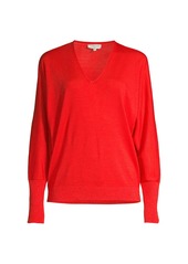 Lafayette 148 Wool & Silk-Blend V-Neck Dolman Sweater