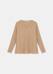 Lafayette 148 Wool-Cashmere Ribbed V-Neck Sweater