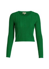 L'Agence Aceline Wool-Blend Cropped Pullover Sweater