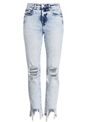 L'Agence Acid-Wash Distressed Skinny Jeans