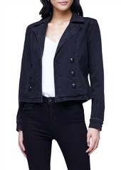 L'Agence Admiral Crop Jacket In Washed Black