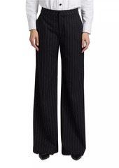 L'Agence Allanah Pinstripe Mid-Rise Straight-Leg Pants