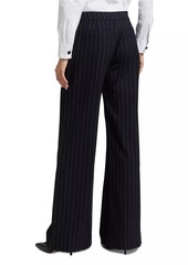 L'Agence Allanah Pinstripe Mid-Rise Straight-Leg Pants