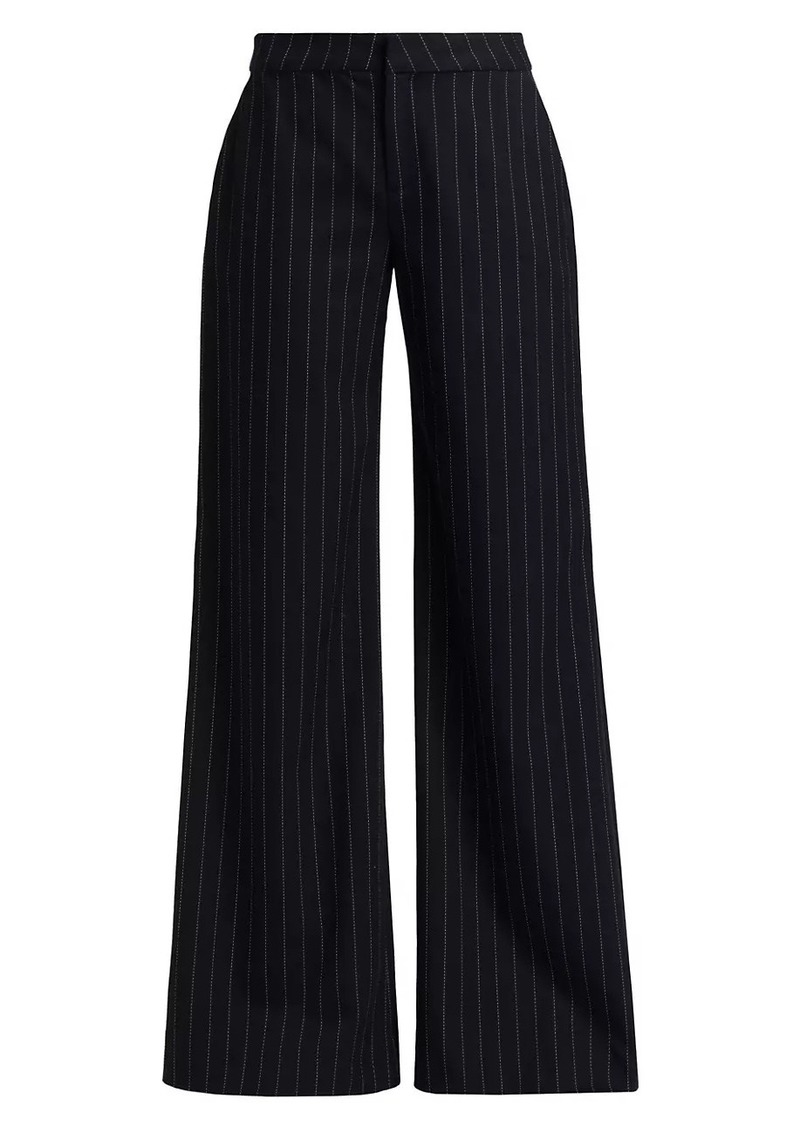 L'Agence Allanah Pinstripe Mid-Rise Straight-Leg Pants