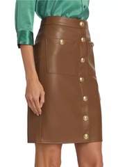 L'Agence Amira Vegan Leather Pencil Skirt