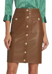 L'Agence Amira Vegan Leather Pencil Skirt