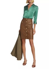 L'Agence Amira Vegan Leather Pencil Skirt