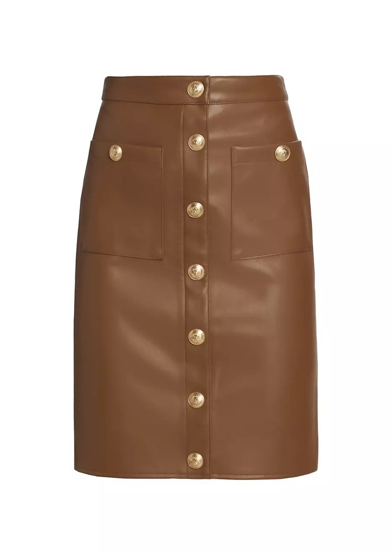 L'Agence Amira Vegan Leather Pencil Skirt