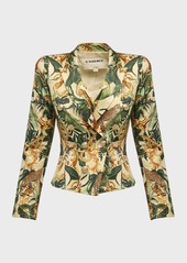 L'Agence Bethany Jungle Printed Structured Blazer