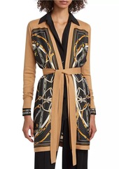 L'Agence Beverly Silk Panel Cardigan