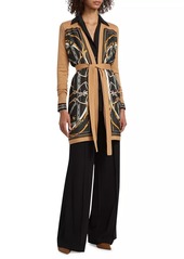 L'Agence Beverly Silk Panel Cardigan