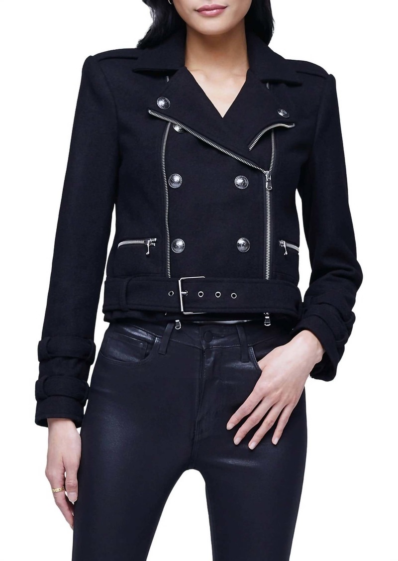 L'Agence Billie Belted Jacket In Black