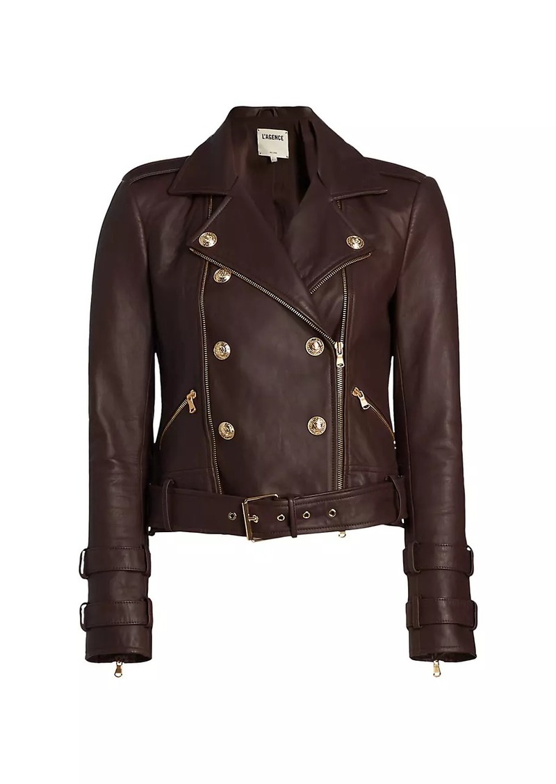 L'Agence Billie Belted Leather Jacket