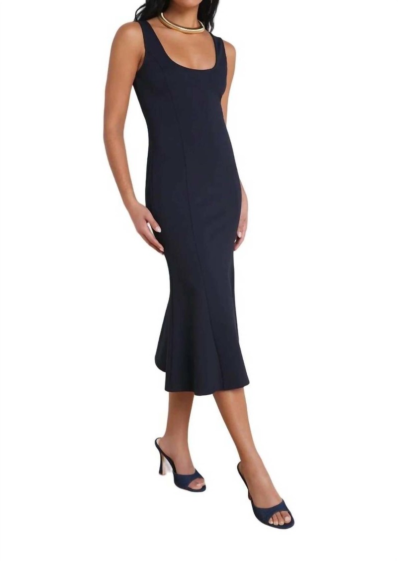 L'Agence Bisous Flared Midi Dress In Midnight