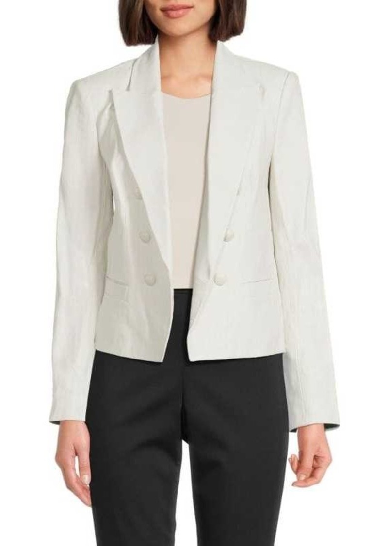 L'Agence Brooke Double Breasted Leather Blazer