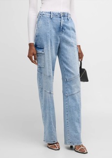 L'Agence Brooklyn Wide-Leg Utility Jeans