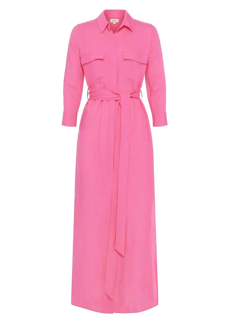 L'Agence Cameron Linen-Blend Maxi Shirtdress