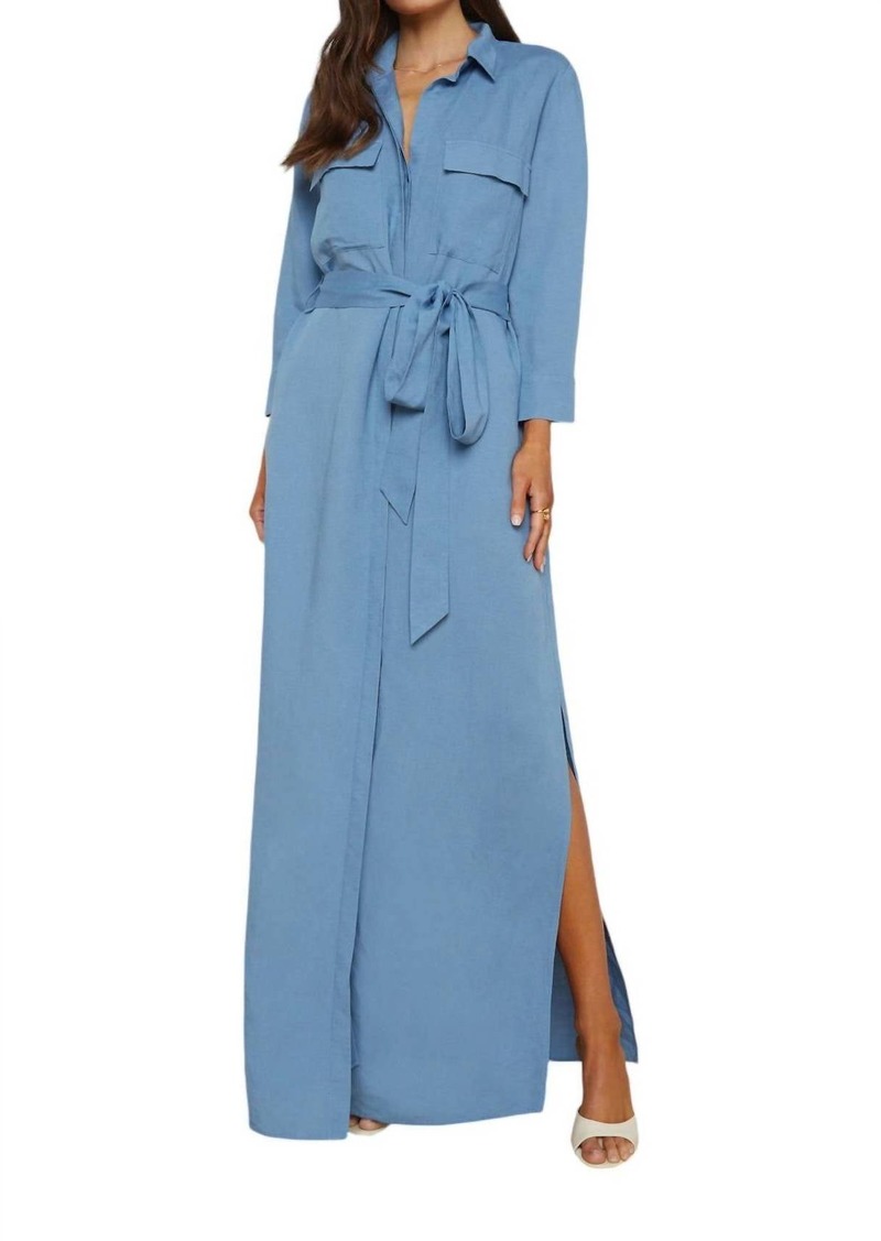 L'Agence Cameron Long Shirt Dress In Blue Mist