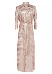 L'Agence Cameron Sequined Maxi Shirtdress