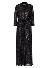L'Agence Cameron Sequined Maxi Shirtdress