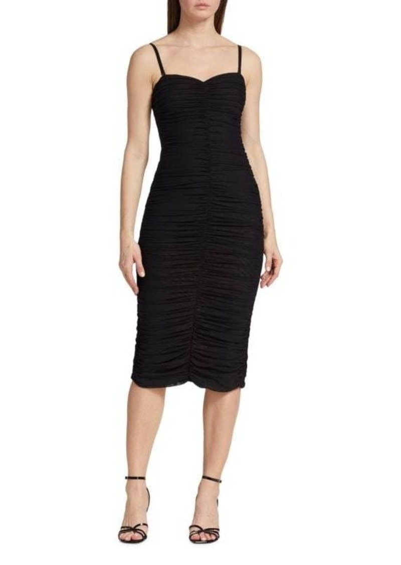 L'Agence Caprice Ruched Midi Dress