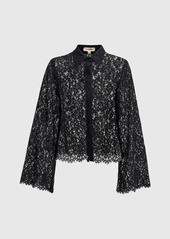 L'Agence Carter Long-Sleeve Lace Blouse 