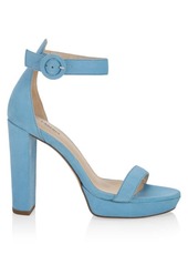 L'Agence Cecile Suede Ankle-Strap Sandals