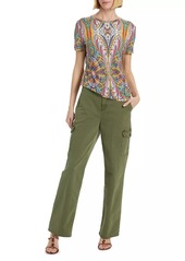 L'Agence Channing Cotton Twill Straight-Leg Pants