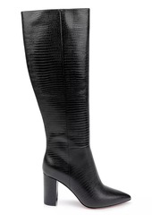 L'Agence Christiane II Lizard Embossed Leather Boots
