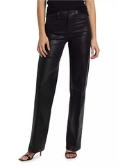 L'Agence Clayton Coated High-Rise Straight-Leg Jeans