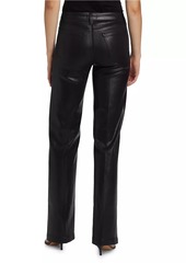 L'Agence Clayton Coated High-Rise Straight-Leg Jeans