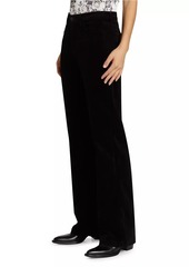 L'Agence Clayton Velvet High-Rise Wide-Leg Pants