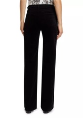 L'Agence Clayton Velvet High-Rise Wide-Leg Pants