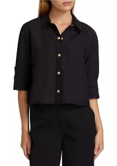 L'Agence Cosette Crop High-Low Shirt