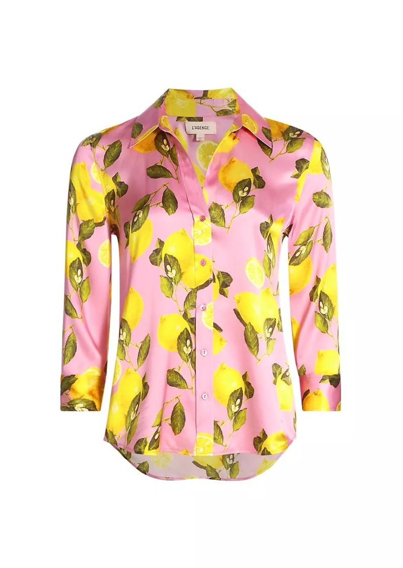 L'Agence Dani Lemon Print Blouse