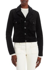 L'Agence Eisenhower Womens Velvet Cropped Trucker Jacket