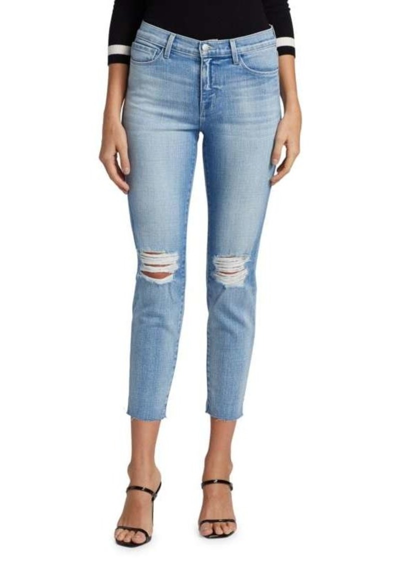 L'Agence El Matador Mid-Rise Distressed Stretch Slim-Fit Jeans