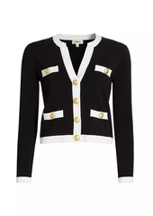 L'Agence Estefania Contrast-Trim Cardigan