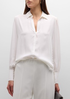 L'Agence Fabienne Button-Front Silk Tunic 