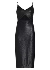 L'Agence Femme Sequined Cut-Out Midi-Dress